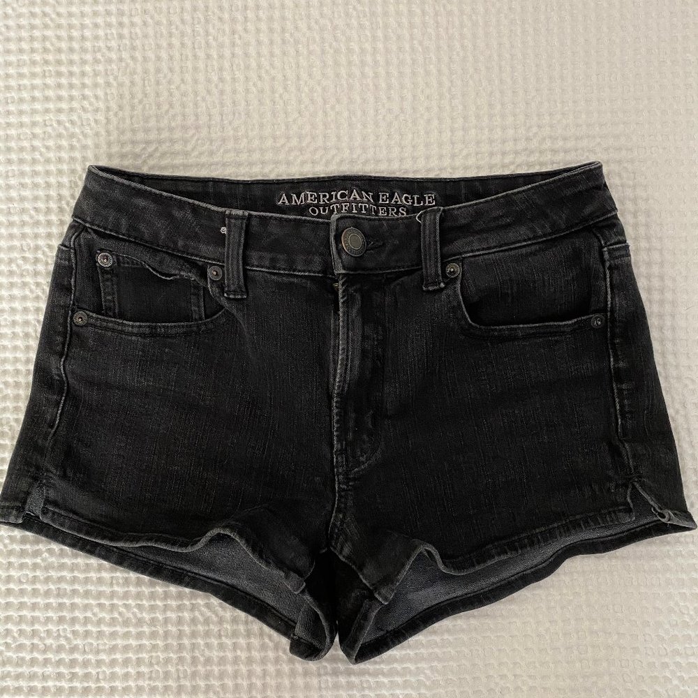 American Eagle Black Denim Shorts